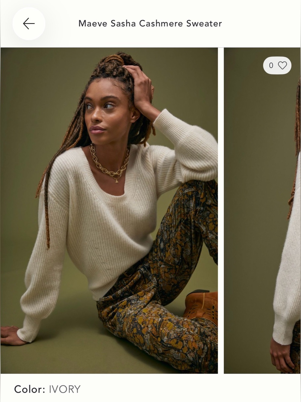 Maeve Sasha Cashmere Sweater - Ivory